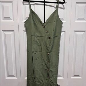 Cupshe Green Button-Down Dress